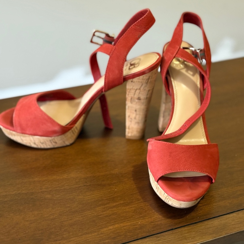 Gianni Bini Burnt Orange Strappy Heels - Picture 2 of 8